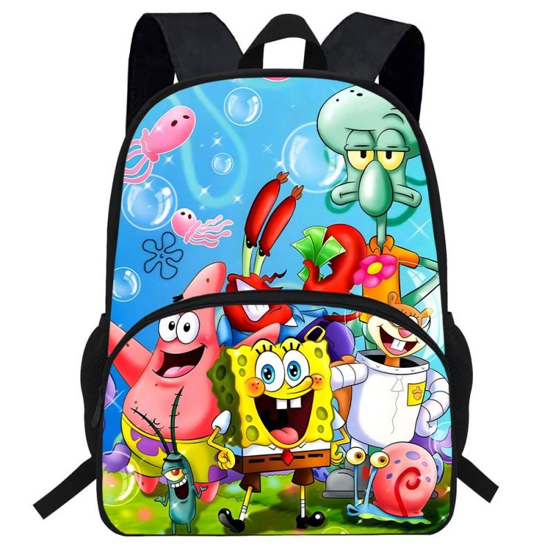 Kids SpongeBob SquarePants Backpack School Lightweight Ergonomic Cartoon Shoulder Bag Elementary Students