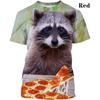 Модная симпатичная футболка унисекс с 3D-принтом и коротким рукавом с изображением енота