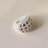 Chunky Geometric Ring Thick Resin Rings Vintage Irregular Riveted Ring  Women