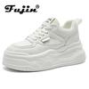 Fujin 8.5cm Synthetic Air Mesh Leather Hidden Heel Women Platform Wedge Summer Chunky Sneakers Sandals Leisure Vulcanize Fashion