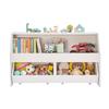Toy Storage Organizer, Wooden Kids Bookshelf with Storage, Toy Storage Cabinet with 2 Mobile Drawers, Kids Storage Organizer for Bedroom, Nursery,