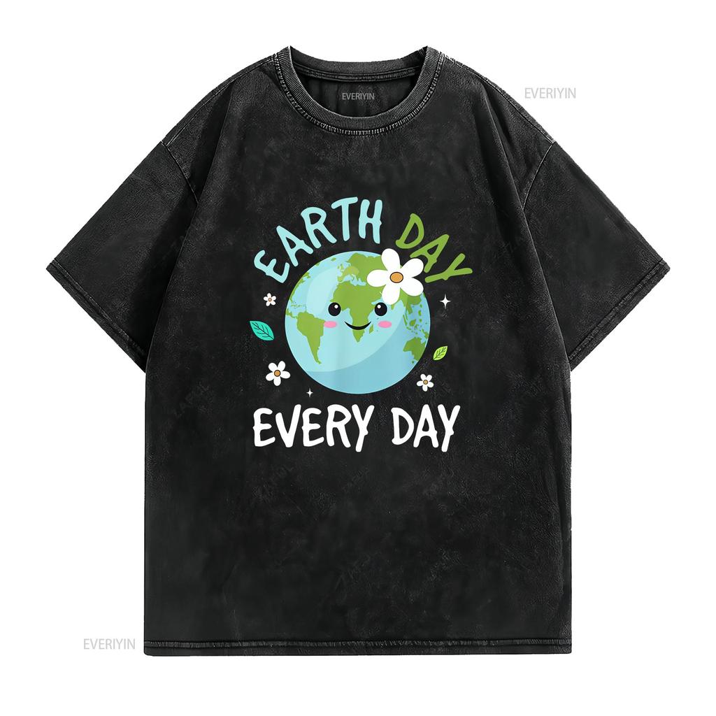 Earth Day Everyday T Shirt Kids Environment vintage Washed Slightly Unisex fashion Top For Everyday Wear designer clothes