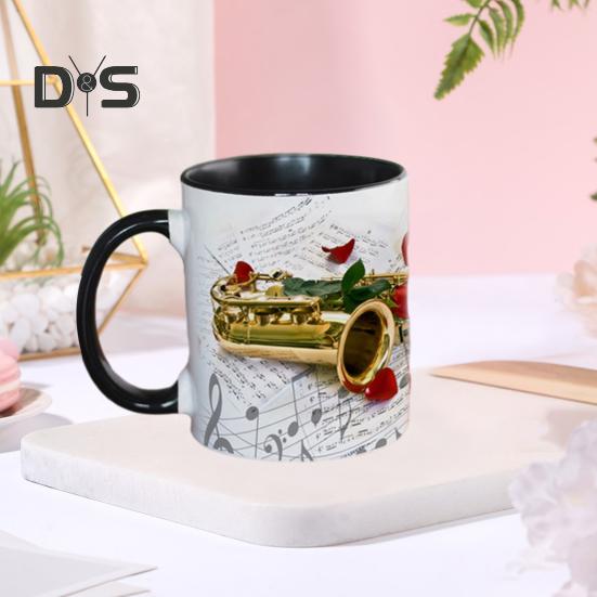 Музыкальная кофейная кружка, керамическая новинка, чашка для музыкальных нот, большая емкость 350 мл, дизайн в виде гитары, фортепиано, скрипки, кружка для горячего питья, музыкальный подарок для любителей музыки, дом