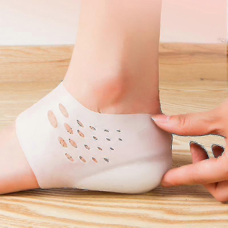 5cm Height Increase Heels Sleeves Gel Heel Height Invisible(2pcs,white