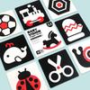 1 Set Early Education Toy For Nerborns Black White Flash Cards High Contrast Visual Stimulation Colour Cards Baby Montessori Toy