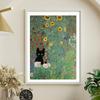 Густав Климт, фермерский сад с подсолнухами и черной кошкой, художественный принт, Vinatge Matise, абстрактная картина на холсте, домашний декор, постер