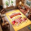 Movies and food trending culture Living Room Rug, Bedroom Rug, Bedside Rug,Machine washable and foldable for storage