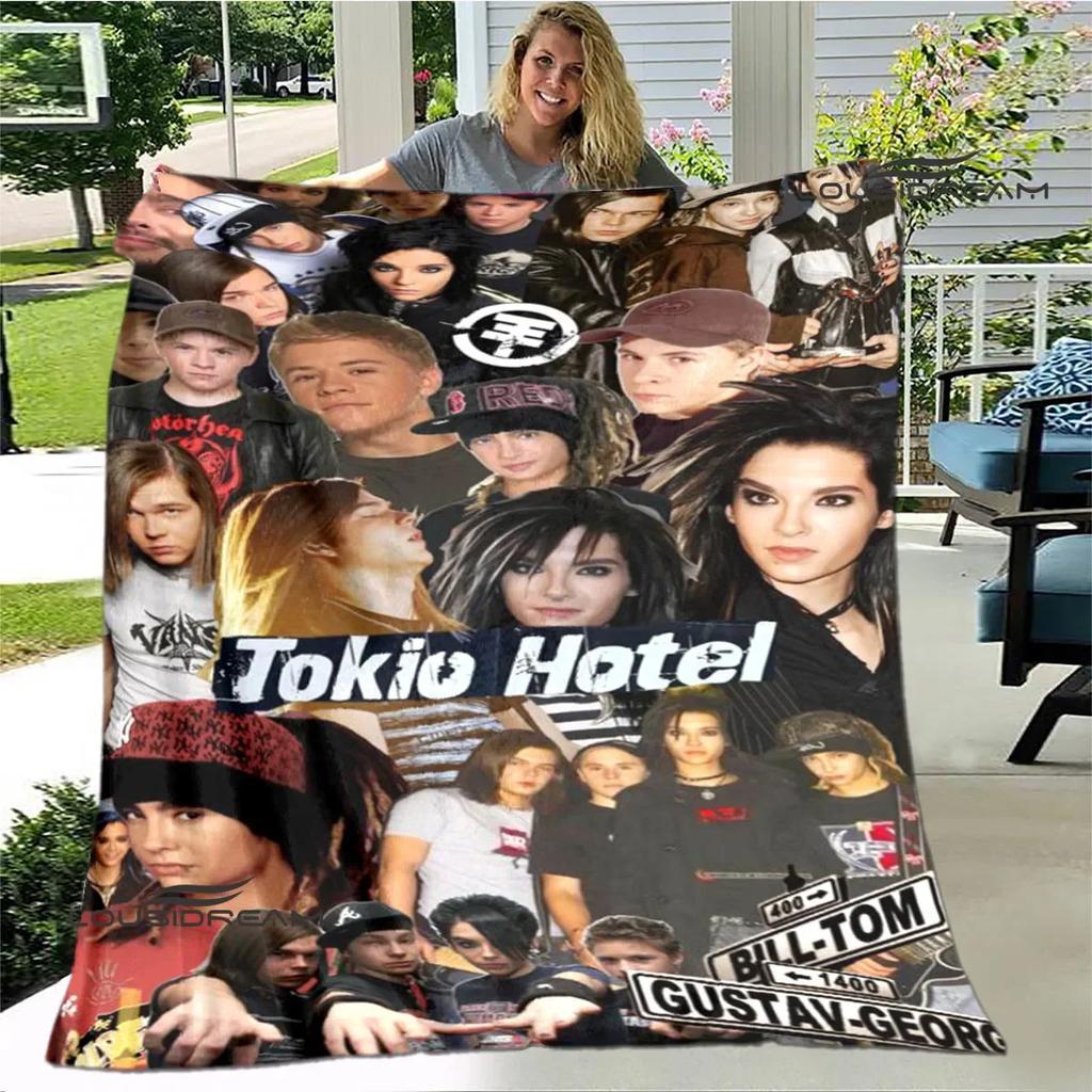 Одеяло с принтом группы Tokio Hotel Детское теплое одеяло Мягкое уютное одеяло из фланели Одеяло для дивана-кровати Дорожное одеяло Подарок на день рождения