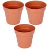 3x Doniczka Ogrodowa Plastikowa Brązowa na Rośliny Kwiatki Zioła 13x12 cm