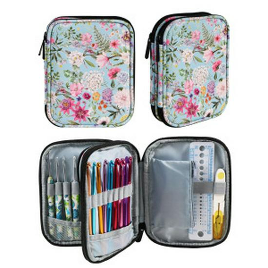 Двухслойная сумка на молнии для вязальных инструментов