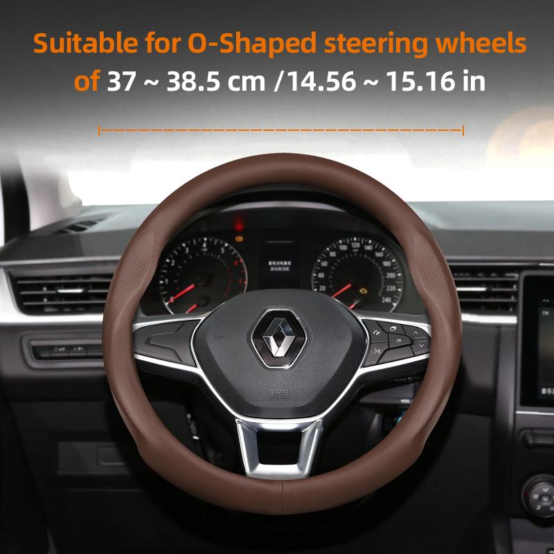 Suitable for Renault Ultra-Thin Breathable Leather Steering Wheel Cover Suitable for Megane 3 2 4 Clio4 5 Captur Trafic Scenic2 Austral Kangoo AA19