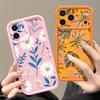 Ретро Чехол с Тропическими Листьями и Цветами Для iPhone 18 Pro Max Ударопрочный Бампер Мягкая Силиконовая Крышка Для iPhone 17 16 15 14 13 Pro Max 17E