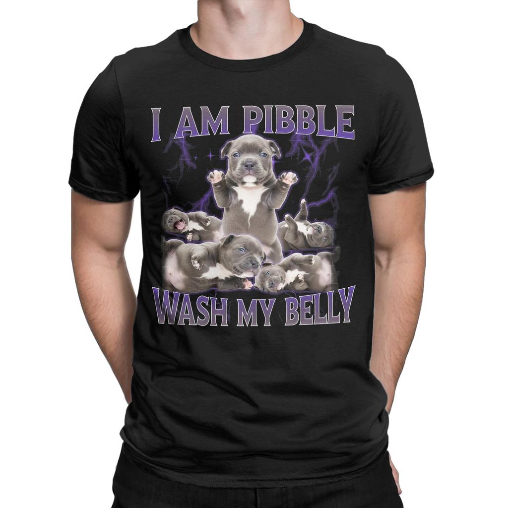 Mens Womens Funny Pibble Meme Wash My Belly T Shirt Cotton Graphic Tee Shirts Clothing Outfits