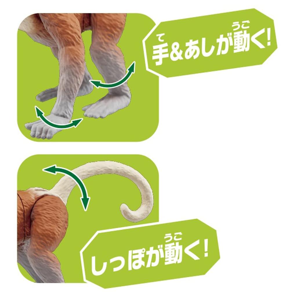 Takara Tomy Proboscis Animal Dinosaur Realistic Moving Figure Toy for Ages 3 and Meets Toy Safety ST Mark Certified "ANIA AS-29 Monkey" Up, Standards,