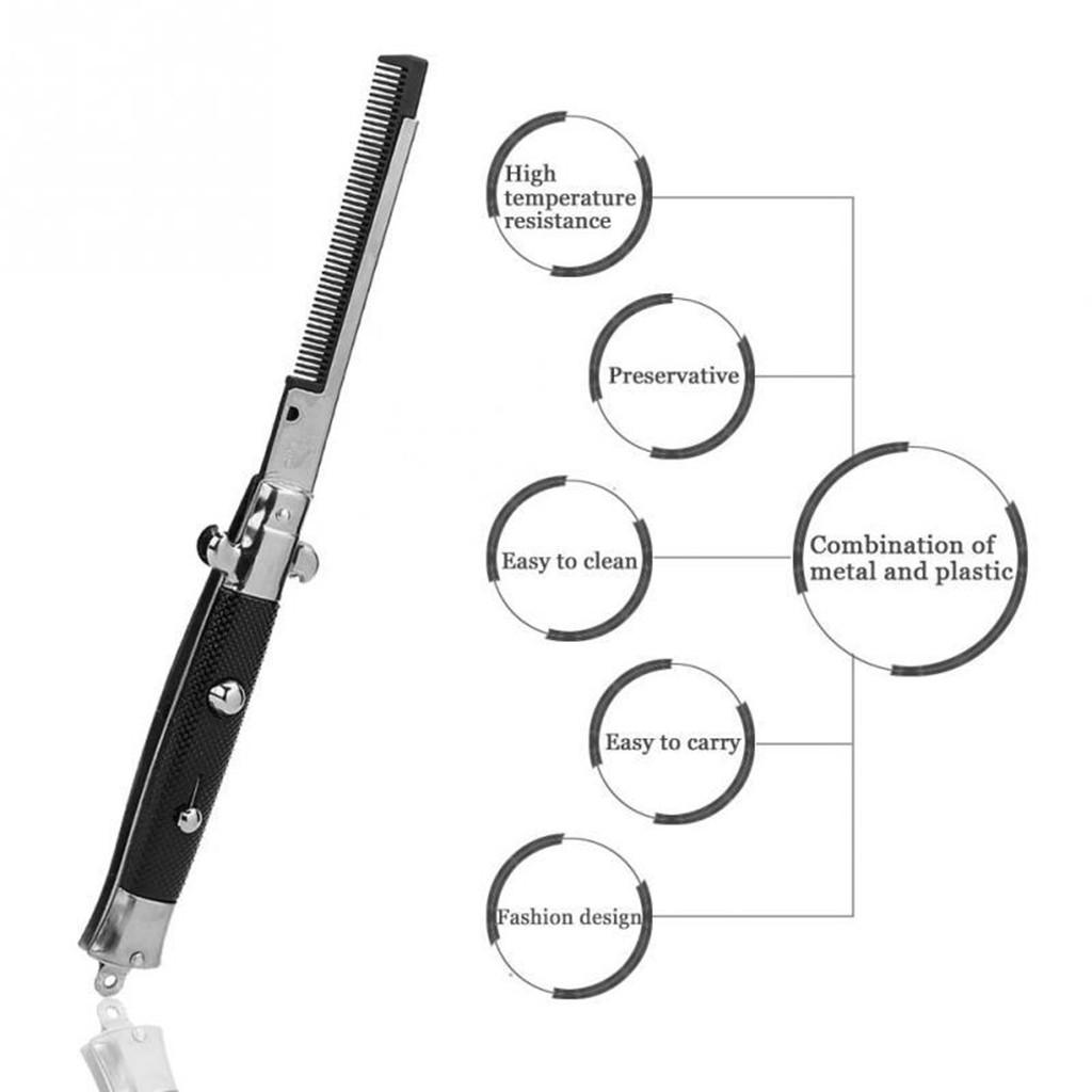 Щетка для волос Пружина Карманная Масло Расческа для волос Складная бритва Глядя Автоматическое нажатие