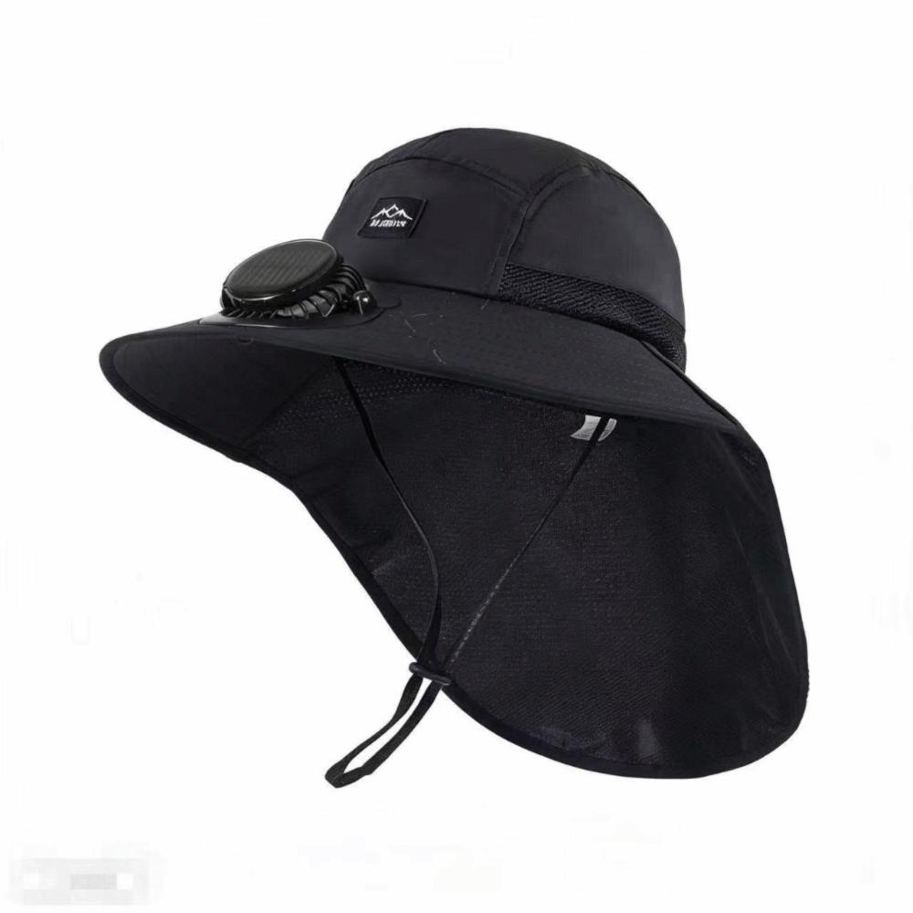 Neck Protection Solar Powered Fan Sun Hat Quick Dry Fan Fisherman Caps Beach Wear