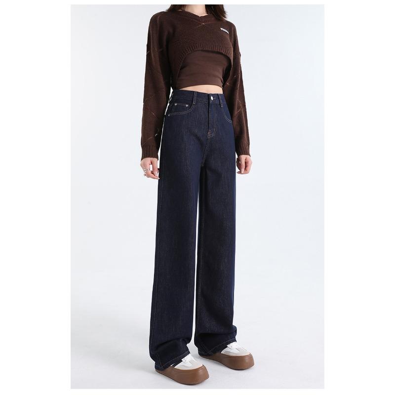 Женские модные джинсовые мешковатые брюки с высокой талией, винтажные джинсы Harajuku с широкими штанинами, утягивающие повседневные брюки