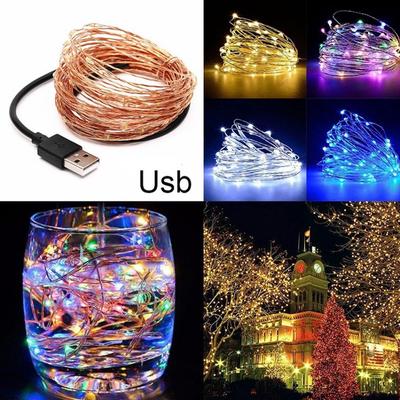 Yousheng 5/10 м водонепроницаемый USB светодиодный медный провод сказочные гирлянды украшения