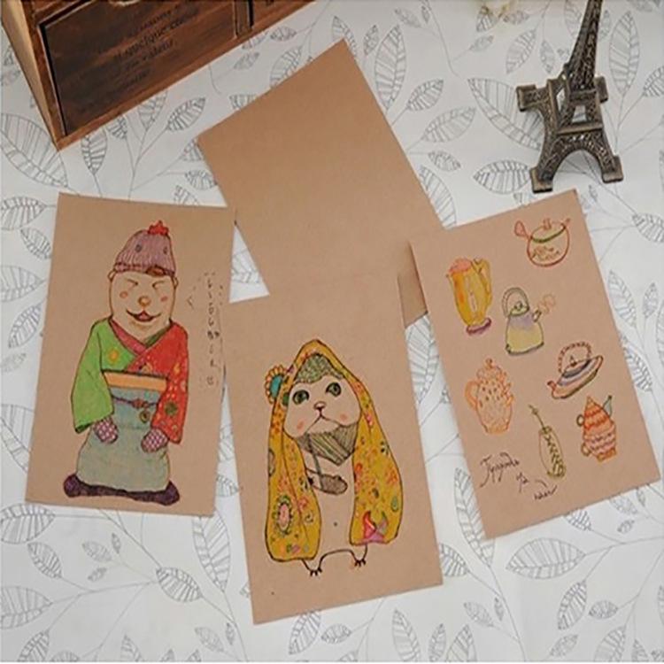 Плотный Картон из Коровьей Кожи DIY Пустые Открытки и Закладки для Рисования Каракулями