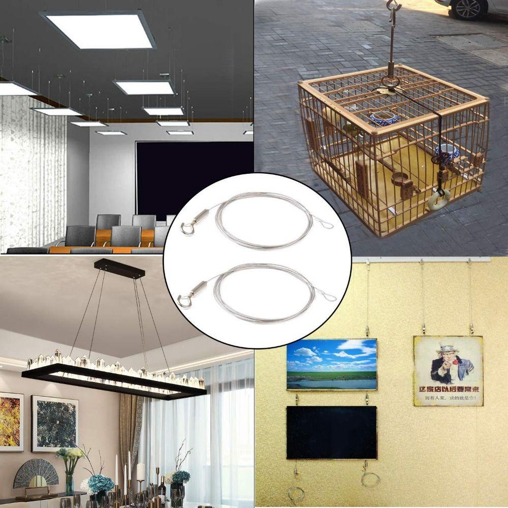 2PCS With Hook Loop Picture Hanging Wire Heavy Duty Stainless Steel Rope Frames Wire Hangers  Home
