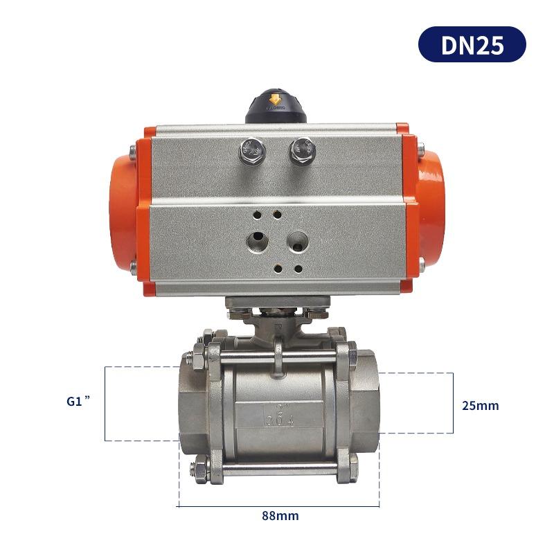 Pneumatic ball valve Q611F-16P stainless steel 304 three-piece threaded internal thread connection high temperature resistant sw