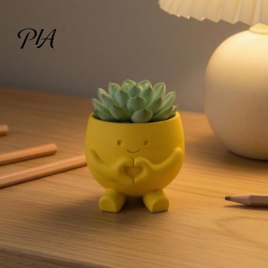 Indoor Decorative Pot 3D Printed Cute Smile Plant Pots, Succulent Planters for Plants, Desktop Container Funny Small Flowerpot, Unique Planter