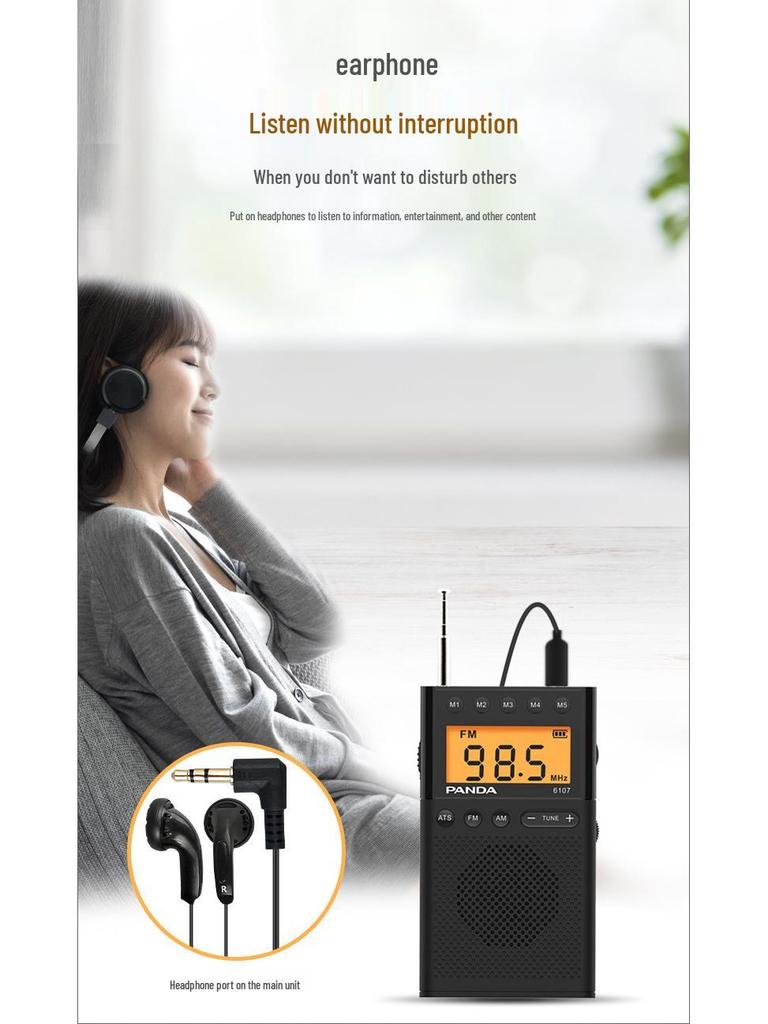 Panda6107 Portable FM Radio for Gaokao and CET-4/6 Exam Preparation