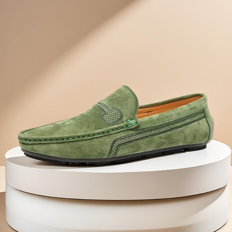 Замшевая мужская обувь, повседневные роскошные брендовые мужские лоферы, дышащая обувь для вождения, мужские мокасины