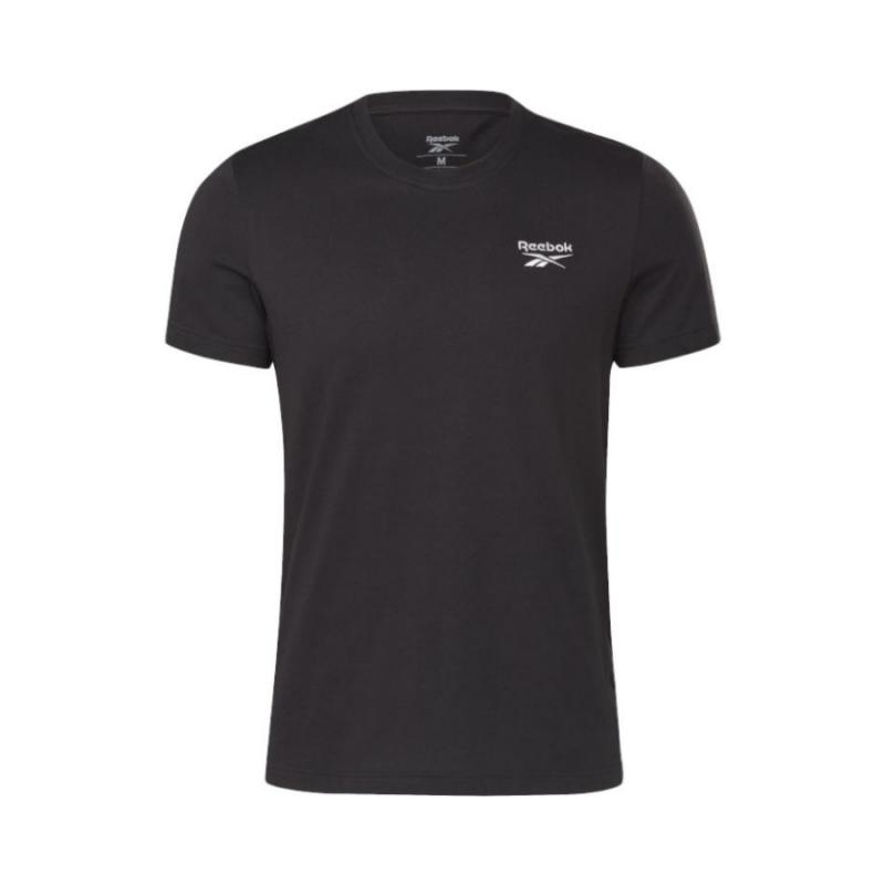 Reebok Футболка с логотипом бренда и круглым вырезом, спортивная, для фитнеса, с коротким рукавом, мужские топы, черного цвета GJ0639