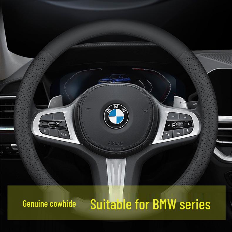 BMW Genuine Leather Anti-Slip Steering Wheel Cover for 3, 5 Series, X1, X2, X3, 320li, 525 Models