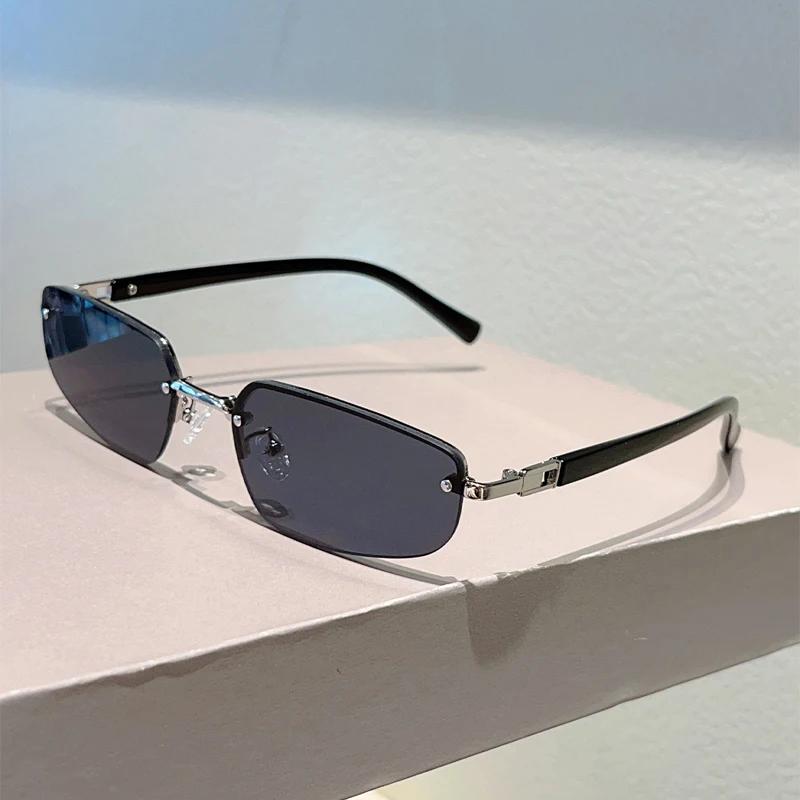 KAMMPT Безрамные Солнцезащитные Очки Мужские Женские Однотонные Винтажный Дизайн Модные Повседневные Уличные Солнцезащитные Очки