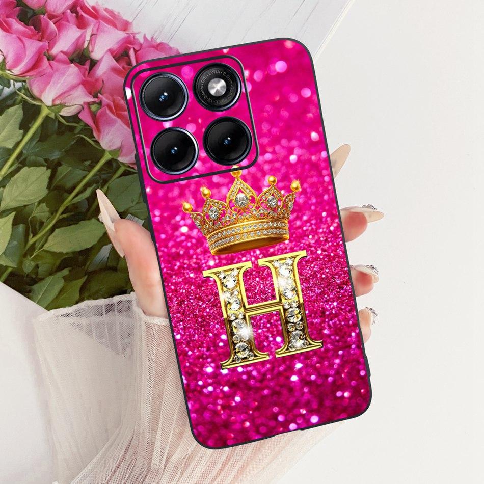 For Motorola Edge 70 Fusion 2026 Crown Letter Phone Case For Motorola Edge70 Fusion 5G XT2605 Black Silicone Soft Cases Bumpers
