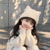 Cute Ears Kids Cat Ears Hats Solid Coloe Knitted Beanie Hat Comfortable Knitted Hats  Kids