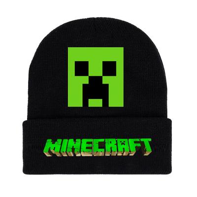 Зимняя вязаная шапка с принтом и подвернутыми краями, подходит как для мужчин, так и для женщин