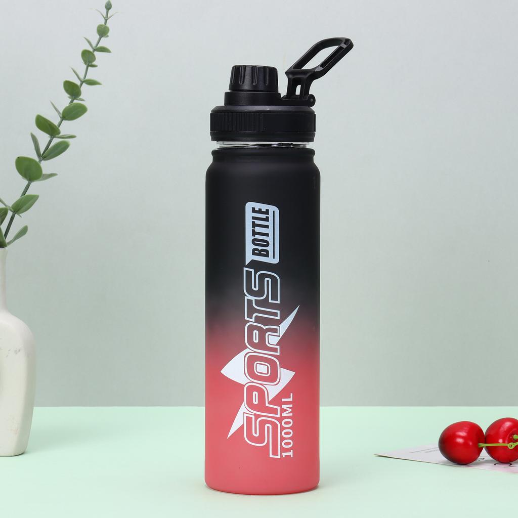 1 Litre Sports Water Bottle Leak Proof Colorful Plastic Cup Drinking Bottle for Outdoor Travel Portable Gym Fitness Jugs