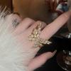 Butterfly pearl ring open ring temperament niche design high sense index finger ring fashion versatile accessories