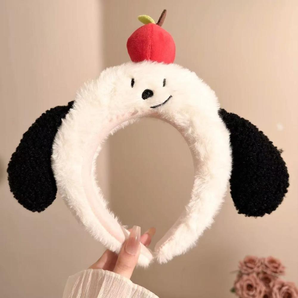 Cute Puppy Ear Cartoon Headband Cat Dog Fluffy Plush Headband Photography Headwear Face Wash Headband Ladies