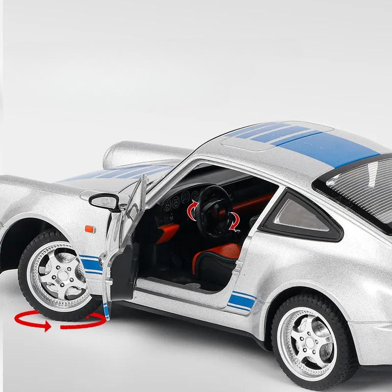 1/24 Porsche 964 Transformers 7- Phantom Diecasts Metal Toy Vehicles Car Model Simulation Sound Light Pull Back Kids Gift