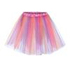 Women Tulle Dance Skirt Elastic Waist Rainbow Color Ballet Tutu Petticoat Colorful Short Rockabilly Underskirt