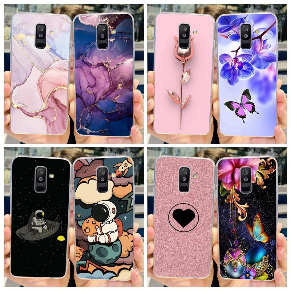 For Samsung A6 Plus 2018 Case SM-A605F New Fashion Butterfly Marble Soft Silicone Funda For Samsung Galaxy A6 A6+ SM-A600F Cover
