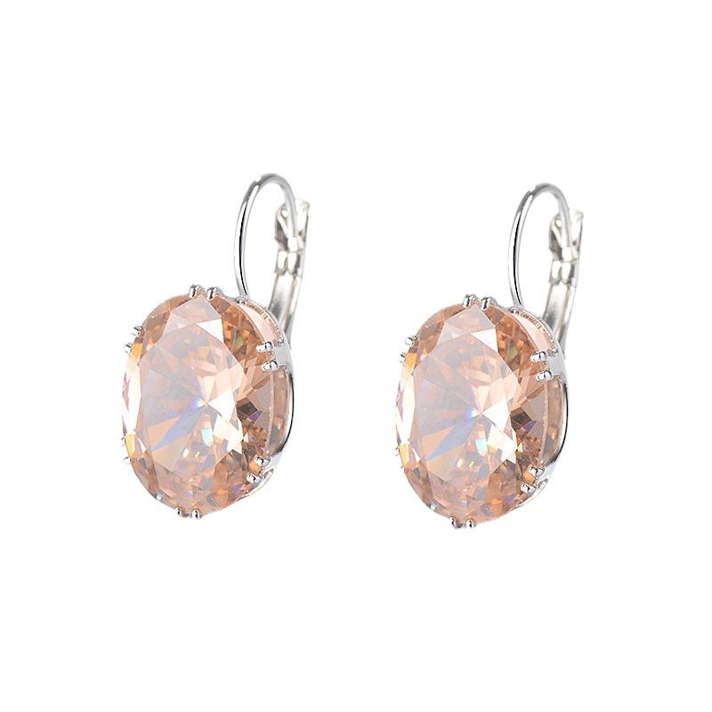 S925 Sterling Silver Stud Earrings Hot Sale Multi-Colored Treasure Inlaid Sapphire Ear Buckle Earrings