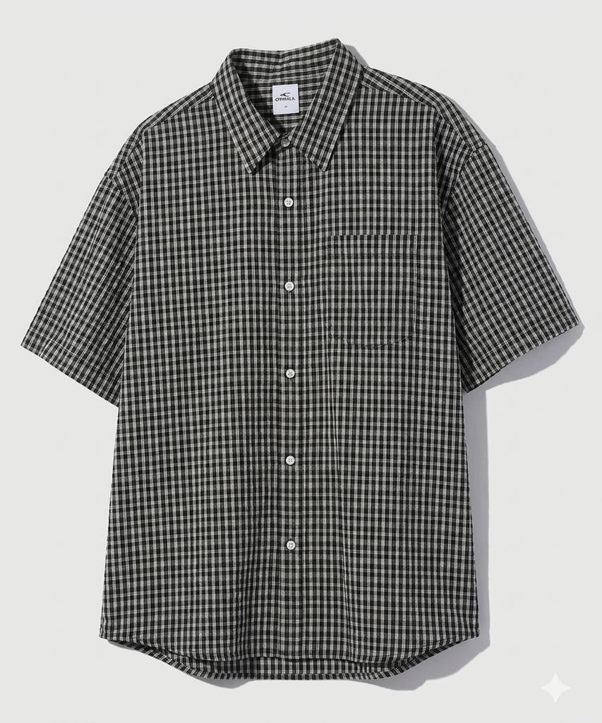 ONEILL Wrinkle Check Short Sleeve Shirt_Black