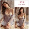 Women's Plus Size Push Up Padded Backless Cami Sleep Dress with Long Robe Lounge Set