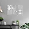 3pcs Hollow Wall Hanging Modern Geometric Wood Tag Rustic Wall Sticker Vintage Home Wall Picture Wall Mounted Decoration 5 Colors
