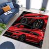 Red Modern Sport Car Wheel Detail Comic Panel Print Area Rug Non‑Slip Rectangular Floor Mat Auto Fan Decor for Gaming Bedroom Living Room