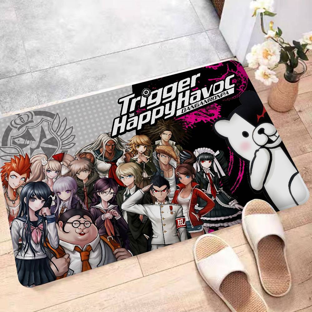 Cartoon Danganronpa Bathroom Mat INS Style Soft Bedroom Floor House Laundry Room Mat Anti-skid Welcome Doormat