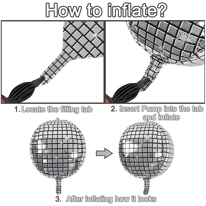 22 шт. воздушный шар из фольги для дискотек, многоразовые круглые металлические шары на 360°