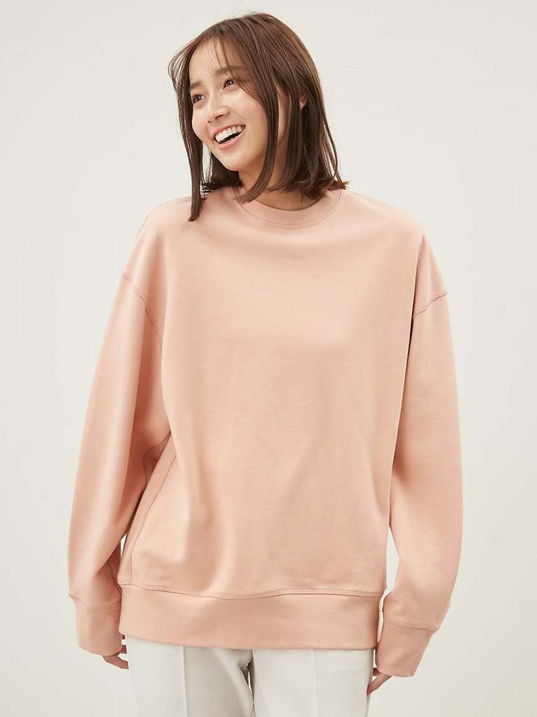 Mira Owen Women's Flat Seam Oversized Sweatshirt, Pink, 09WCT251070