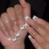Pearl French Minimalist Removable Press-On Nails for Europe & America