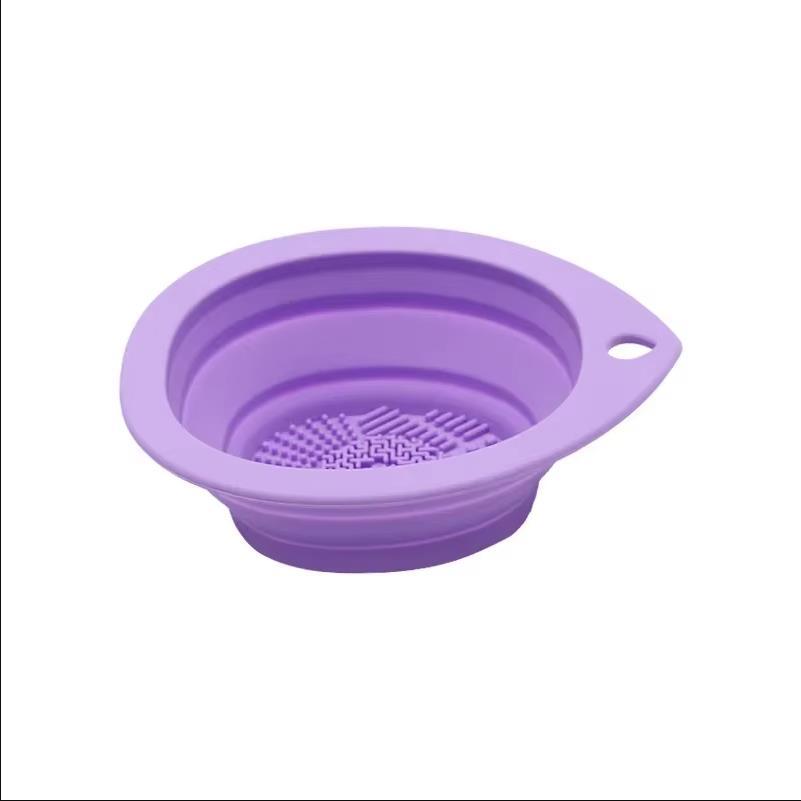 Silicone Makeup Brush Cleaner Folding Powder Puff Cleaning Bowl Eyeshadow Brushes Washing Soft Mat